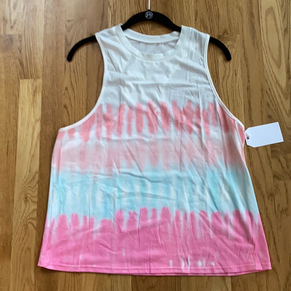 Women Pink Multicolored Tie Dye Ombré Top